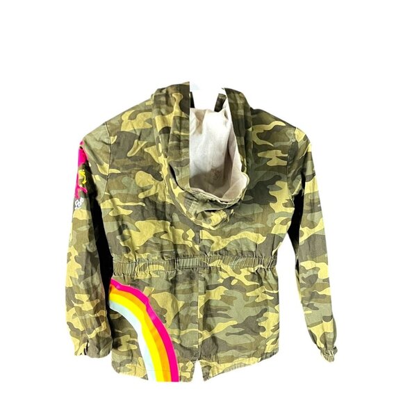 Epic Threads Girls Camo Hooded Jacket W/ Rainbow & Star Accents Size M Elastic W - Picture 4 of 13